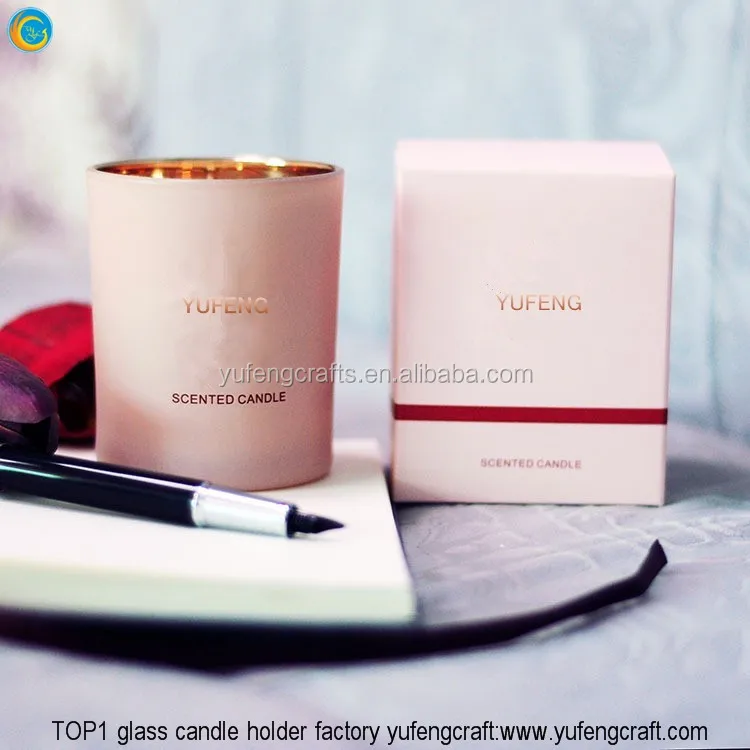 gold pink scented soy candles