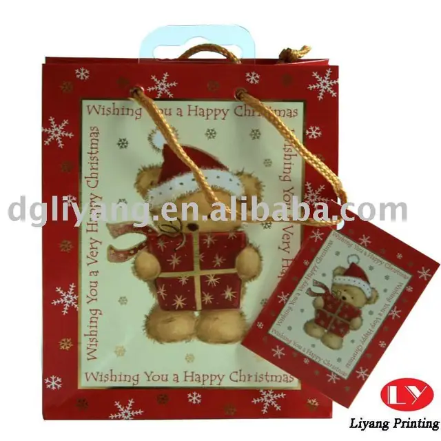 custom made christmas gift paper bag manufacture china