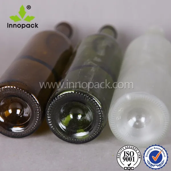 brown green paunchy round 750 ml empty glass bottle for sale