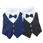 JY484 Wedding dress formal pet dress two-legged striped gentleman dog clothes