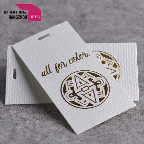 kraft paper hang tags for jeans clothing hang tag with silk