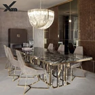 Rose gold mirror 8k stainless steel frame for dining table stainless steel desk metal base