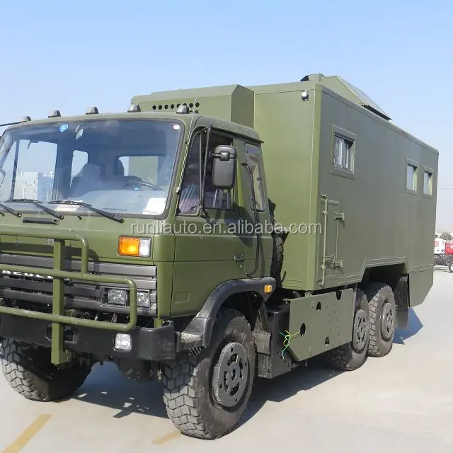 Export to Mongolia Dongfeng 6x6 all driven food van truck/ mobile food truck for sale