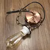 Vintage Light Kit Antique Brass Finish Lamp Holder Fabric Cord Ceiling Rose industrial style outdoor pendant lighting