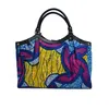 Promotional cheap logo shopping bags African wax printed fabric cheap logo shopping tote bags