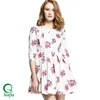 D149 Womens Rose Three Quarter Sleeve Fashion Short Latest Flower Dresses