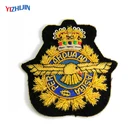 Custom military uniform accessory hand banner university bullion embroidery blazer badges