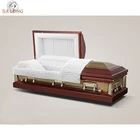 Low price funeral casket silver crepe interior customized coffin sizes