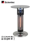 Aluminium 1400W 240V IP44 LED Lighting 75cm height IR Sensing Table Heater led lighting carbon infrared table heater