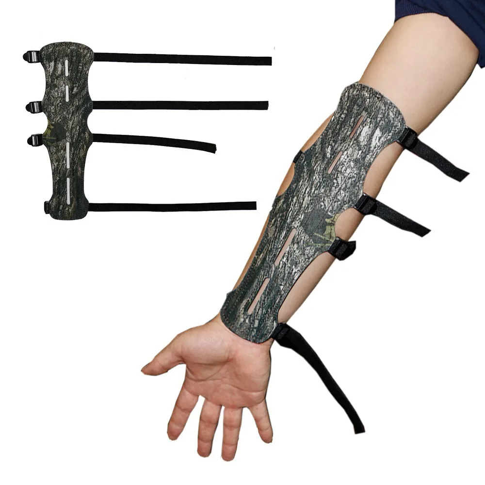 Leather Archery Protective Arm Guard Adjustable With Two Belts Arm