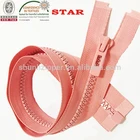 Top level best quality new plastic pink teeth zipper