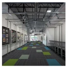 Machine woven level loop DIY muti-colors polypropylene office use carpet tiles