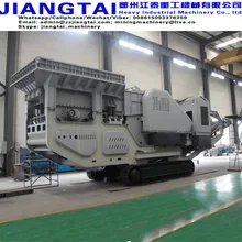 40-300 t/h stone crushing line used for limestone granite pebble river rock with wheel or crawler mobile jaw crusher plant