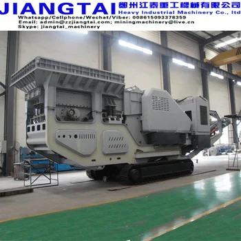 40-300 t/h stone crushing line used for limestone granite pebble river rock with wheel or crawler mobile jaw crusher plant