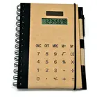Custom Cheap Solar Power Spiral Notebook with Calculator Pen for school office
