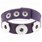 Hot wholesale Snap Bracelet&Bangles 14 color DIY Adjustable PU Bracelet Bangle Cuff fit 18mm DIY Rivca Snaps Button Jewelry