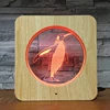 Dropshipping Hot Sale Penguin Gifts Souvenirs Wood Grain 3D Photo Frame Night Light Smart Control Rectangle USB Illusion Lamp
