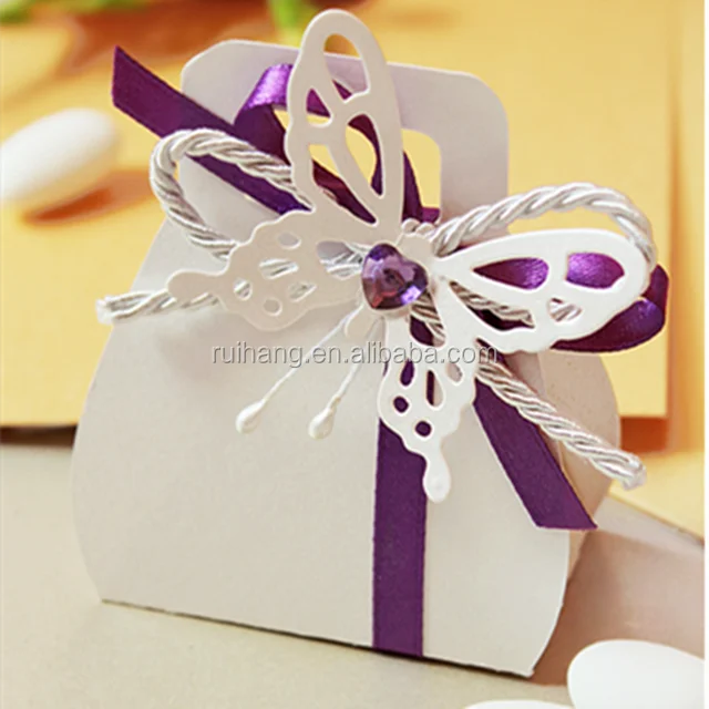 elegant & lovely laser cut butterfly gift box with purple