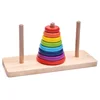Amazon hot selling wooden hanno colorful rainbow tower kids game toy wooden rainbow tower
