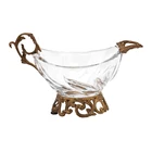 New Design Luxury Unique Crystal glass & brass decorative Bowls for Home Decoration