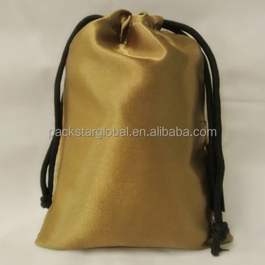 small christmas satin gift drawstring pouch bag with lining