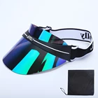 OEM Wholesale Outdoor Transparent PVC Plastic Sun Visor Hast Caps With Print LOGO