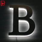 Outdoor lighting up led strip backlit letter advertising shop name and business company name sign