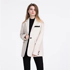 wholesale High Quality office Lady blazer / daily wear white casual sheepskin leather women blazer coat