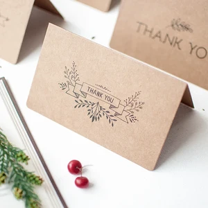 high quality hot sale kraft paper thank you card with envelope