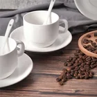 White coffee cups , tea cups , latte espresso cups ceramic modern turkish cup saucer