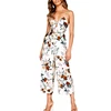 High Quality Clothing Brands Women One Piece Jumpsuit Spaghetti Straps Wide Leg Flower Romper