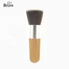 Belifa wholesale vegan small flat top kabuki foundation makeup brush with eco friendly bamboo handle