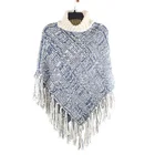 100% acrylic Iceland yarn and mohair high collar round collar shawl
