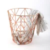 Houseware decorative Round large Wire Meta laundry storage basket