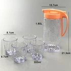 1.65L Large Capacity Kettel Heat Resistant Cold Kettle 4 colors Water Tea Juice Milk Pot PS Jug Kitchen Supplies Round Pitcher