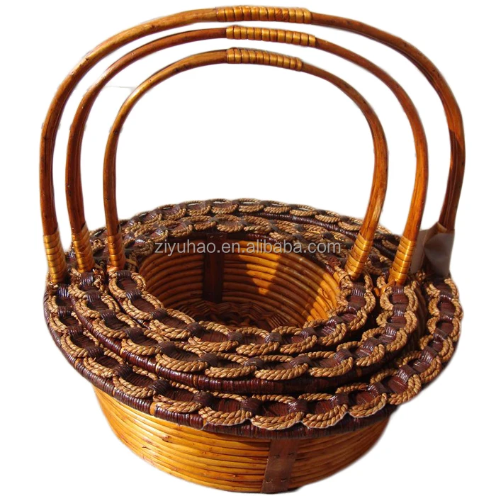 wicker willow basket in raw material