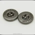 high end round shape brushed gun metal four holes sewing zinc alloy button for suit pants