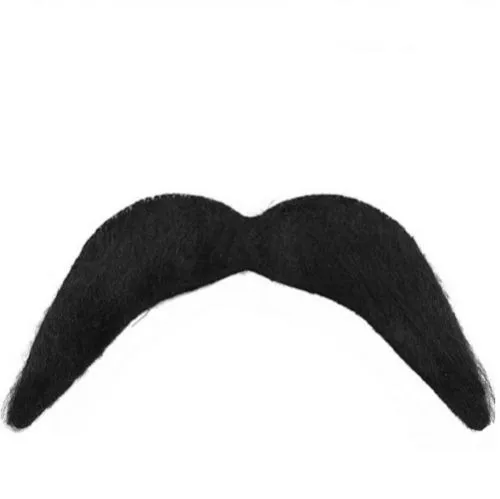 70s 70/'s Fancy Dress Tash Moustache Self Adhesive Cowboy Mexican Black New