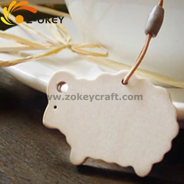 ZWP1307 Painted eco-friendly laser cut wood key chain sheep shape
