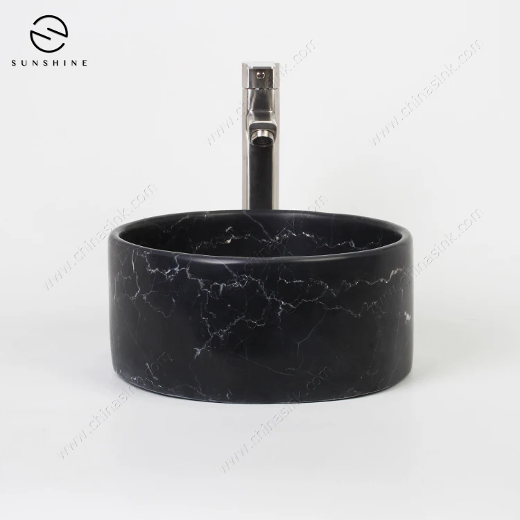 Cheap China Nero Marquina Marble Counter Top Small Corner Wash Sink