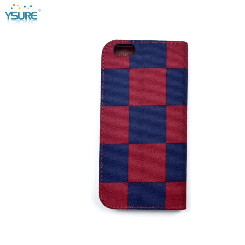 2015 Best Design Hot Sale Denim Grid Pattern Leather Case For Lenovo S850T with Card slots and PVC ID slot