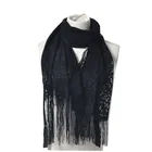 BLUE PHOENIX Hot sale custom made 100% polyester cheap black lace scarf for lady