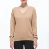 100% cashmere women basic V neck sweater pullover
