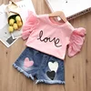 YY10645G 2019 Wholesale summer clothes for children kids girls clothing sets