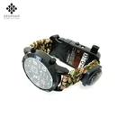 Dropship DS-SG1011 camping survival flashlight whistle compass with magnifying glass led watch bangle