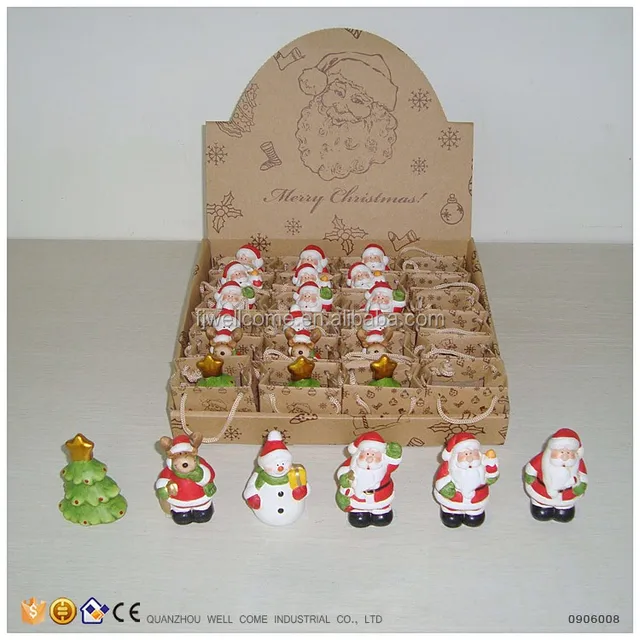 unique wholesale ceramic christmas hanging ornament in mini gift