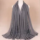 2018 wholesale islamic scarf muslim dubai malaysia head scarf shawls pearl cotton hijabs