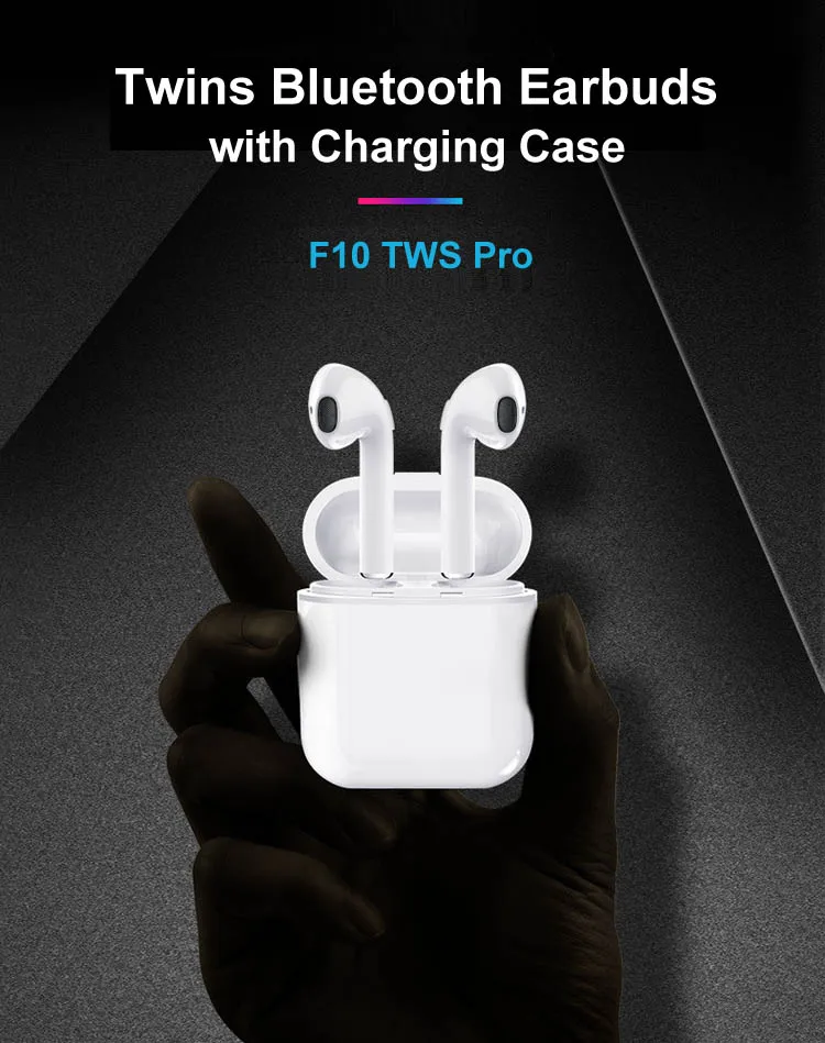 Twins F10 Pro TWS Bluetooth 5.0 Earphones Headphone Headset True Wireless Earbuds - ANKUX.COM