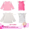 Newborn Infant frock designs photo girls custom ruffle cotton tops baby Angel wings OEM t-shirts