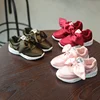 AL5009SC Factory wholesale kids girls shoes with bow fashion sneaker cute soft baby girl casual foot wear children sport shoe